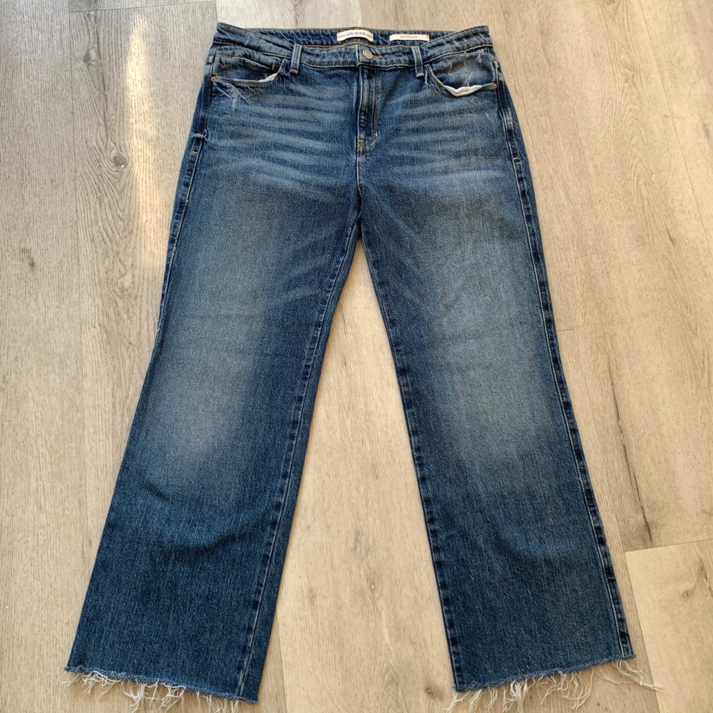 Guess Women’s Straight Leg Jeans — Medium Blue Wash